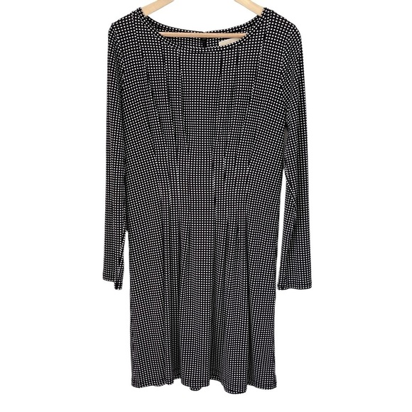 MICHAEL Michael Kors Black & White Checked Midi Dress Size Large - Picture 1 of 9